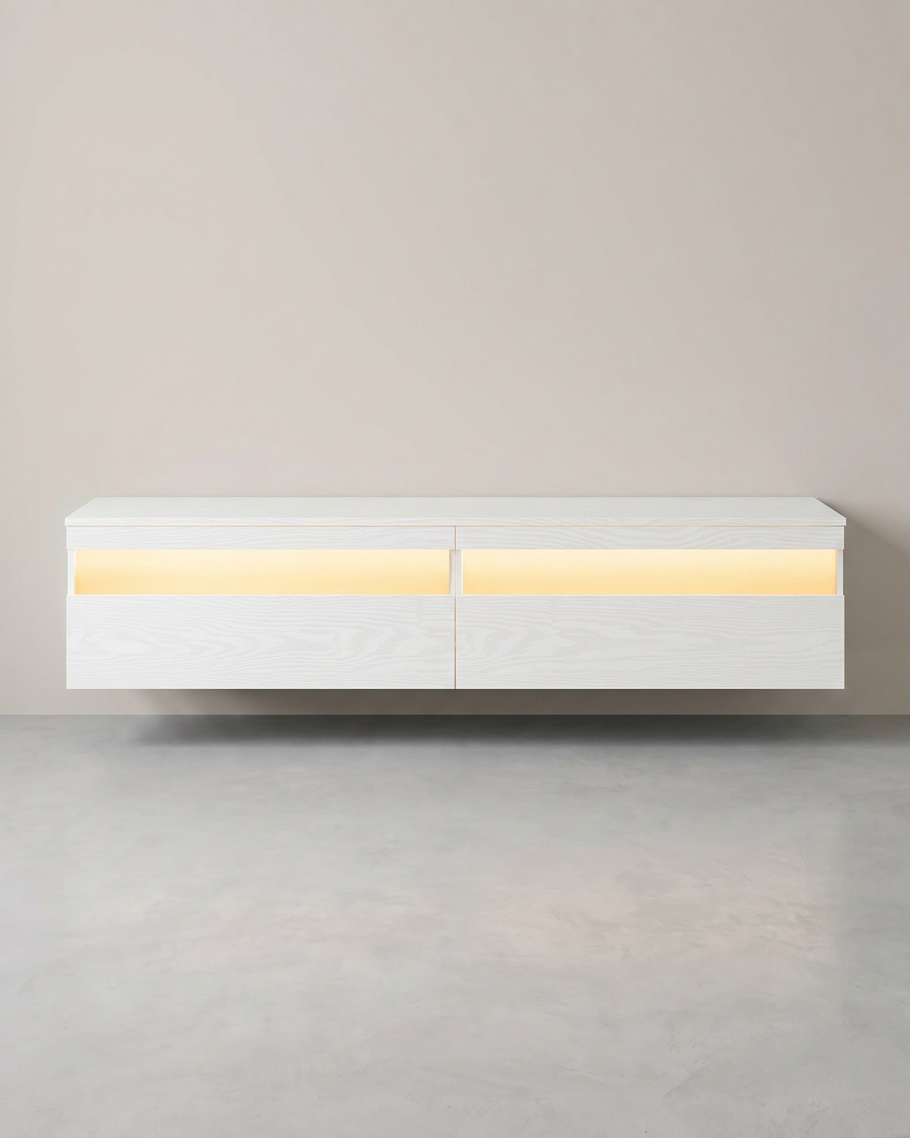 Zwevend TV-Meubel – Met LED-Verlichting en Oplaadstation - Inclusief Wandmontage