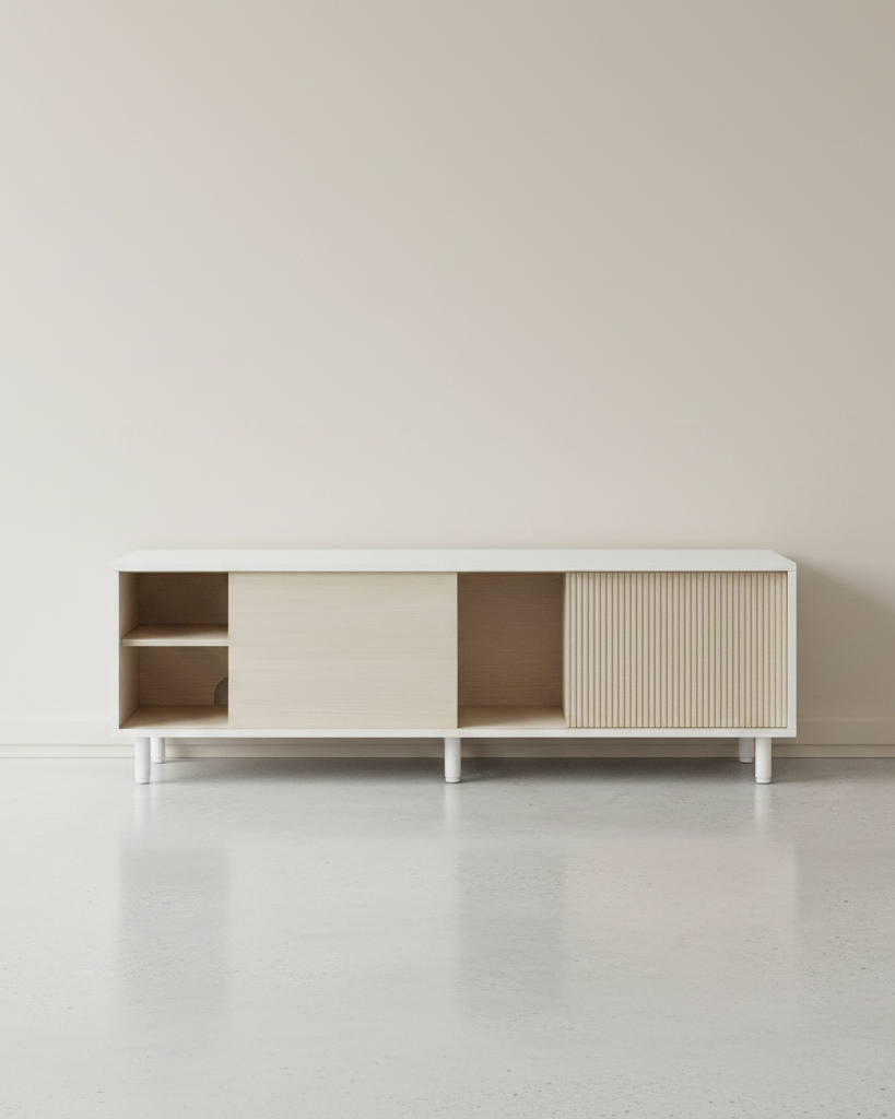 Moderne TV - meubel - Kast - Zwart / Wit - De Vries Meubels