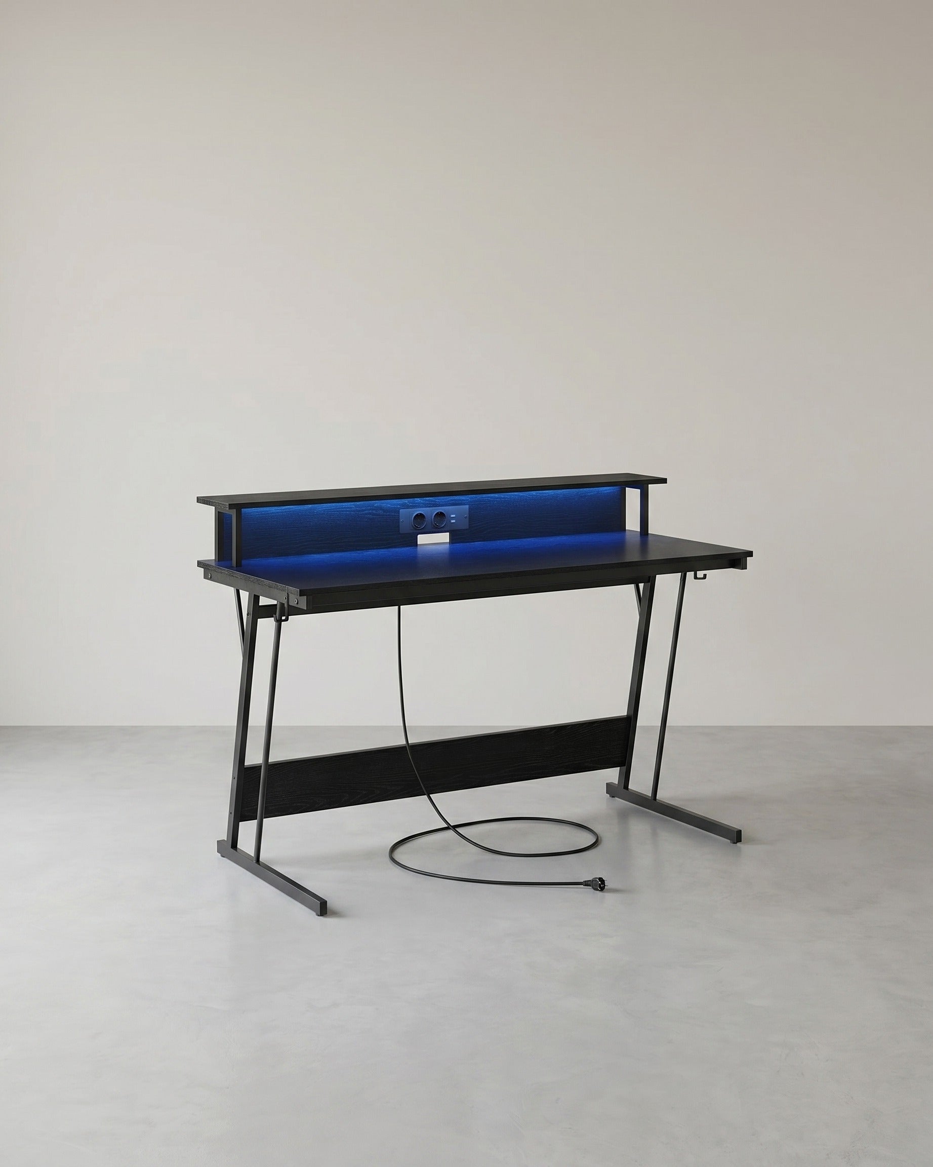 Gamebureau met LED - Gaming Tafel met Stopcontact en USB-aansluiting
