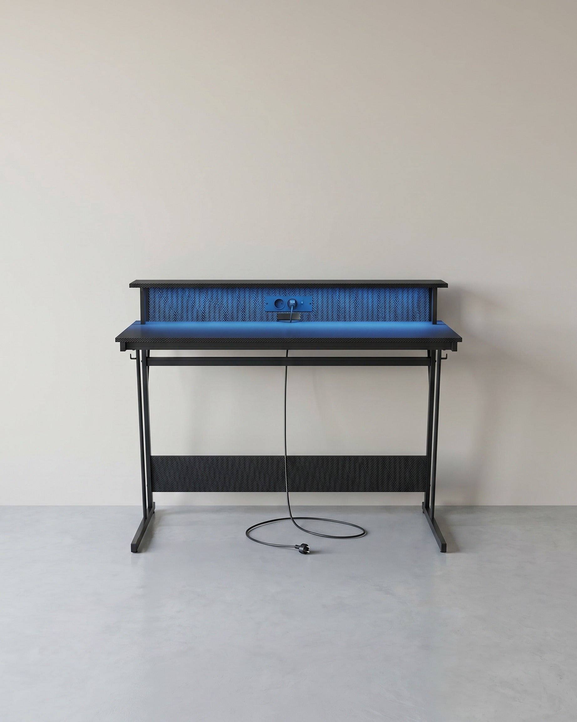Gamebureau met LED - Gaming Tafel met Stopcontact en USB - aansluiting - De Vries Meubels