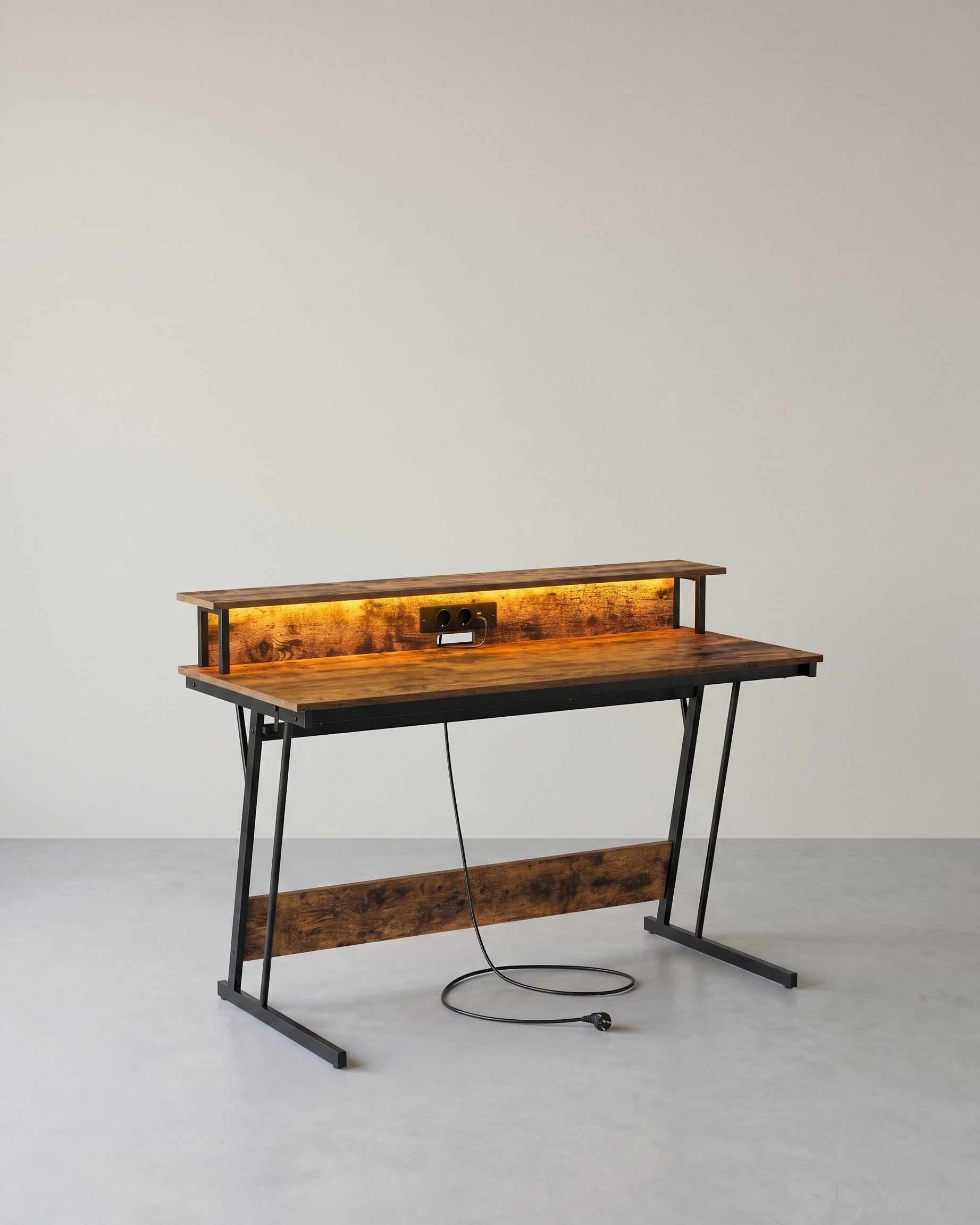 Gamebureau met LED - Gaming Tafel met Stopcontact en USB-aansluiting