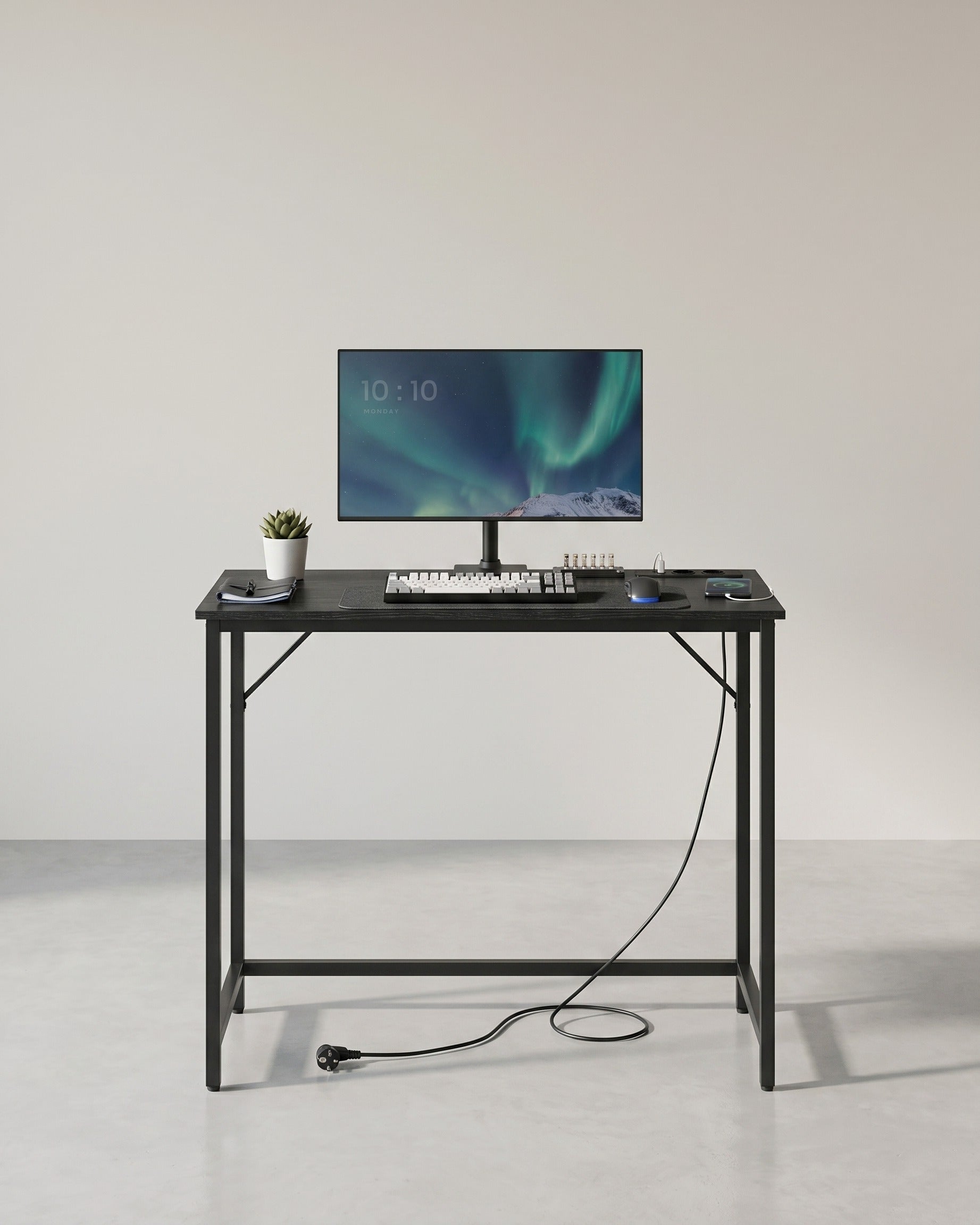 Compact Gaming- & Computerbureau met LED-Verlichting & Stopcontacten