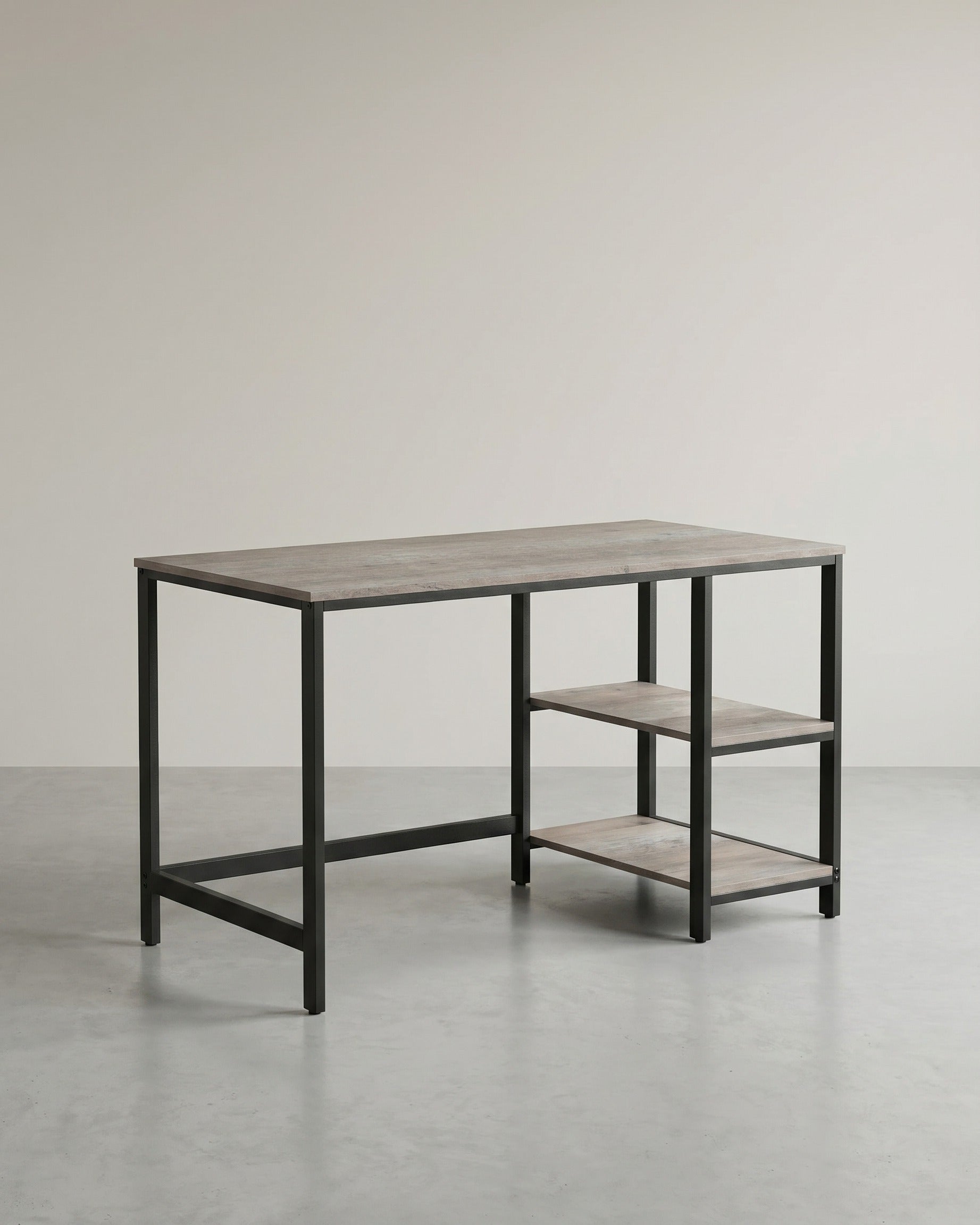 Bureau - Computertafel - Bureautafel met 2 legplanken rechts of links - Industrieel ontwerp