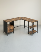 Bureau L - vormig - Computerbureau met 2 planken - Mappenlade - De Vries Meubels