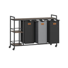 Laundry Hamper with Wheels, 2/3 Removable Liners, Adjustable Feet, Storage Shelves