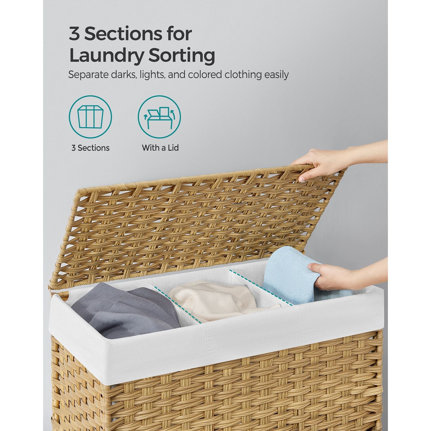Laundry hamper - rolling laundry basket - with wheels
