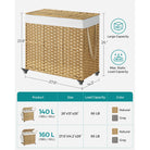 Laundry hamper - rolling laundry basket - with wheels