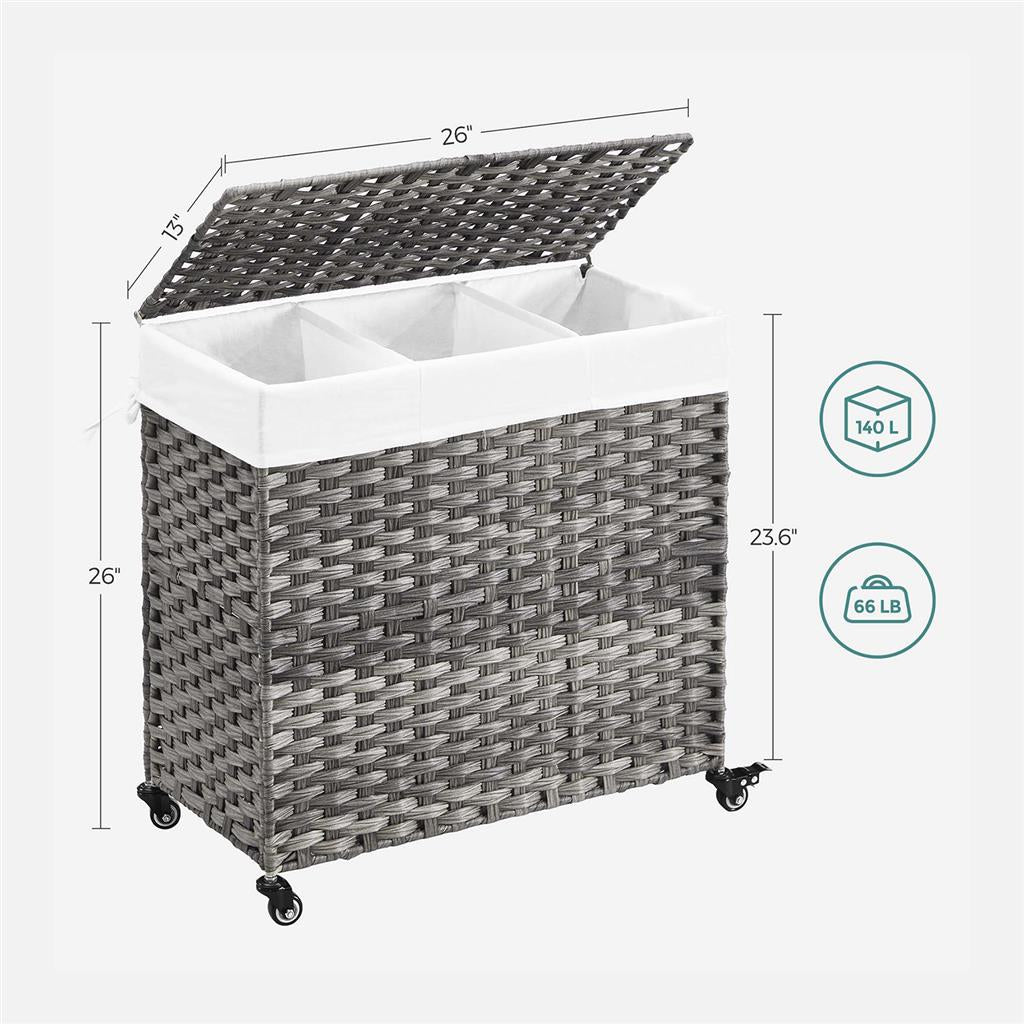Laundry hamper - rolling laundry basket - with wheels