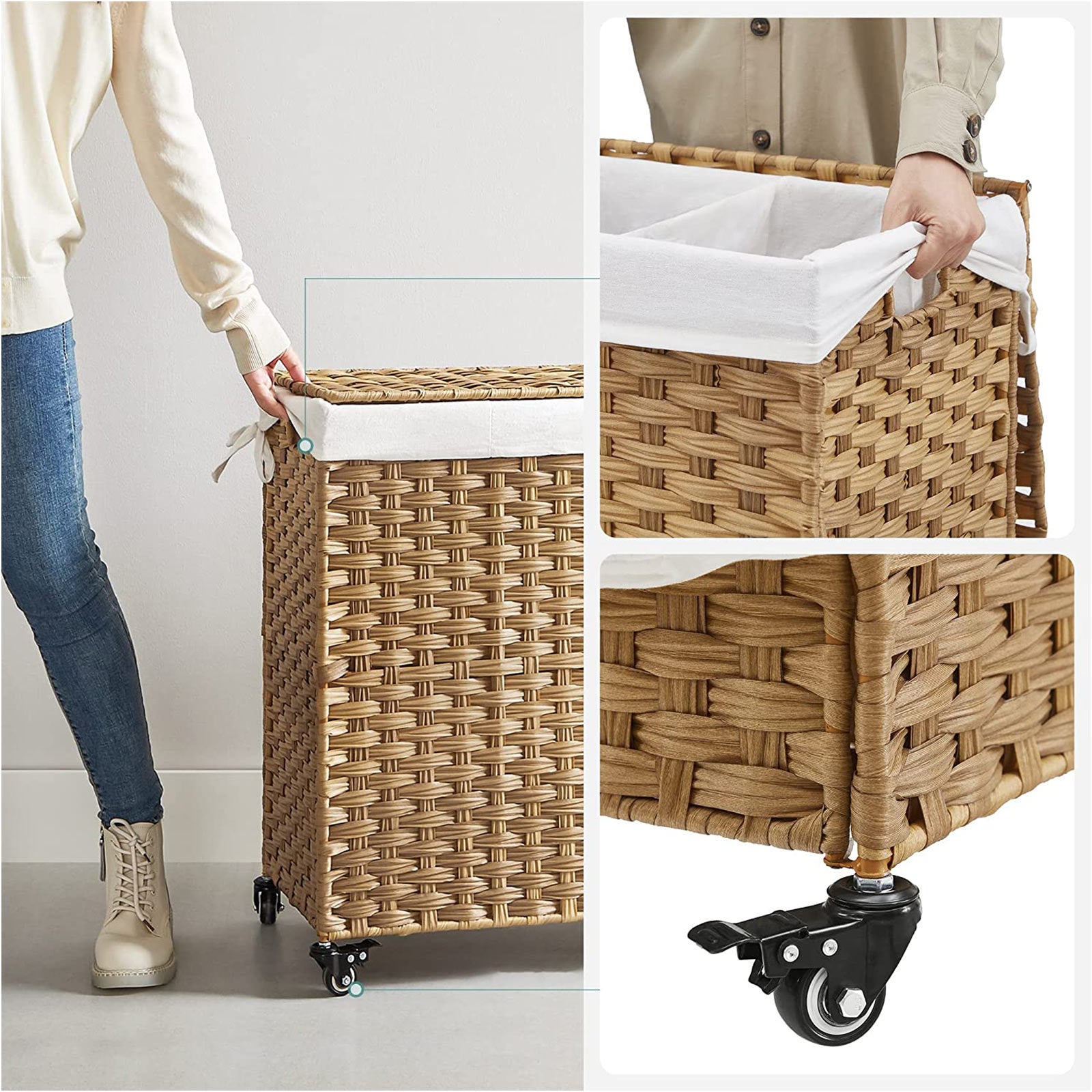 Laundry hamper - rolling laundry basket - with wheels