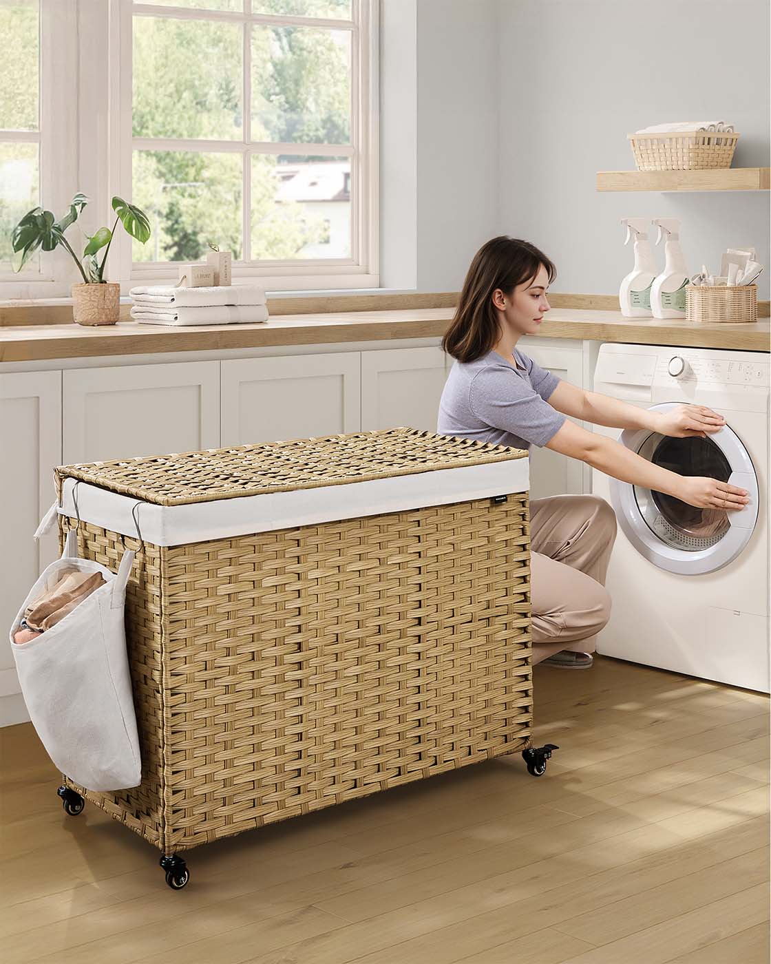 Laundry hamper - rolling laundry basket - with wheels