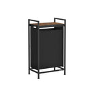 Laundry hamper with shelf, 1–4 compartments, pull-out liners, steel frame