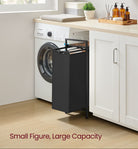 Laundry hamper with shelf, 1–4 compartments, pull-out liners, steel frame