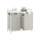 Laundry hamper with shelf, 1–4 compartments, pull-out liners, steel frame