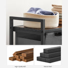 Laundry hamper with shelf, 1–4 compartments, pull-out liners, steel frame