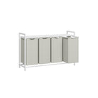 Laundry hamper with shelf, 1–4 compartments, pull-out liners, steel frame