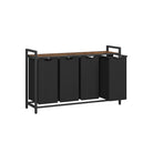 Laundry hamper with shelf, 1–4 compartments, pull-out liners, steel frame