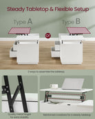 Lift-Top Coffee Table, Dual-Lift, Drawers, Hidden Storage, Adjustable Height, White