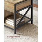 Lift-top coffee table - industrial style - adjustable height - hidden storage