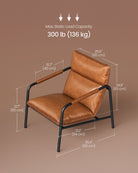 Lounge Chair – High-Back Accent Chair – Leather Look – Steel Frame – EKHO Collection