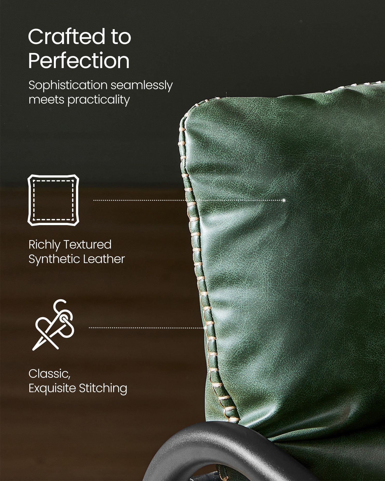 Lounge Chair – High-Back Accent Chair – Leather Look – Steel Frame – EKHO Collection