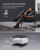 Lounge Chair – High-Back Accent Chair – Leather Look – Steel Frame – EKHO Collection