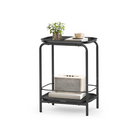 Metal Side Table - 2 Tier - Open Shelves - Water-Resistant