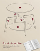 Modern 2-Tier Round Coffee Table – 31.5" Diameter