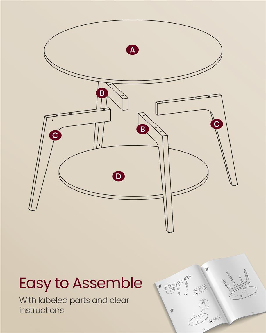 Modern 2-Tier Round Coffee Table – 31.5" Diameter