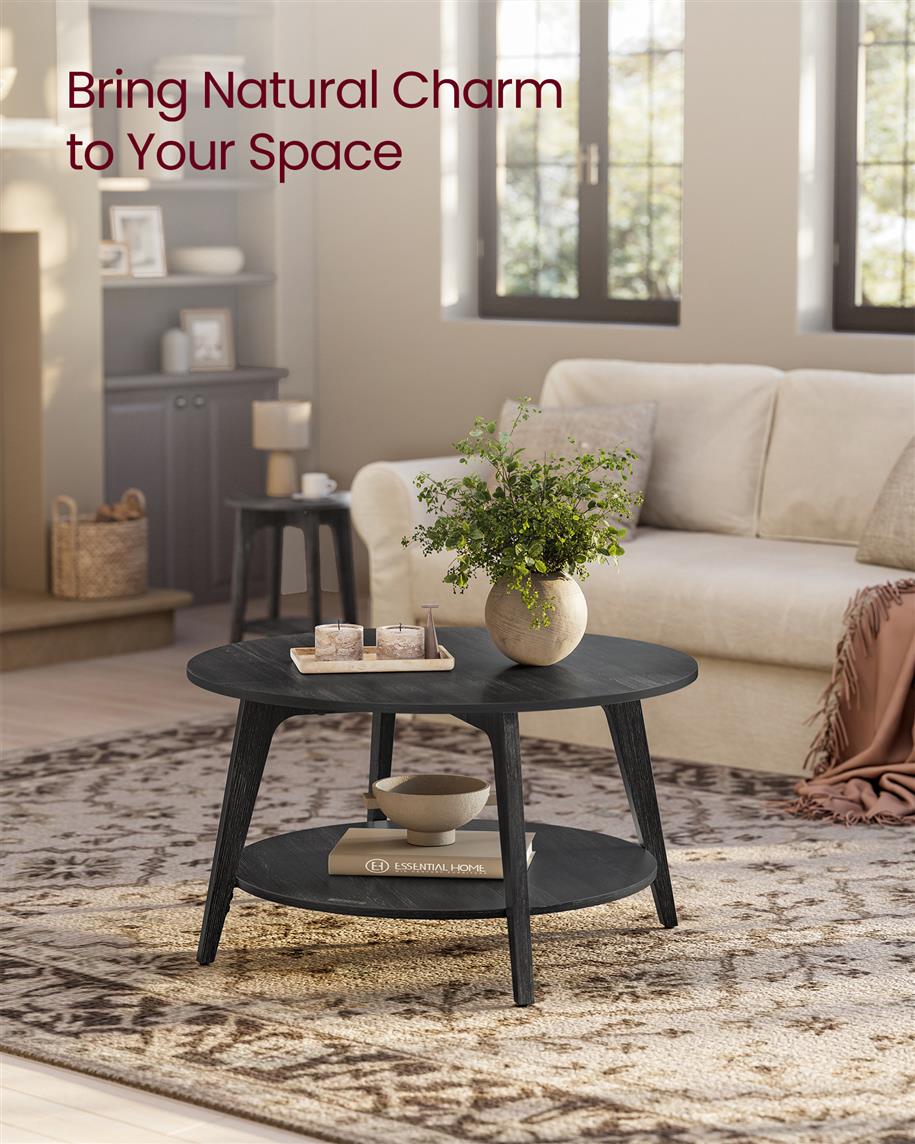 Modern 2-Tier Round Coffee Table – 31.5" Diameter