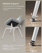 Modern Dining Chairs - Set of 2 - PU Leather - Curved Steel Legs