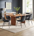 Modern Dining Chairs - Set of 2 - PU Leather - Curved Steel Legs