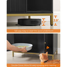 Modern litter box enclosure - side table style cat furniture with scratching mat - 31.5" wide