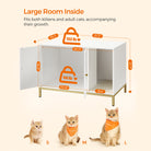 Modern litter box enclosure - side table style cat furniture with scratching mat - 31.5" wide