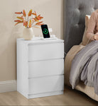Nightstand with Charging Station - 3 Drawers - USB & AC Outlets