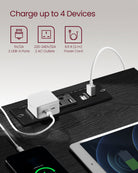 Nightstand with Charging Station - 3 Drawers - USB & AC Outlets