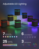 Nightstand with LED Lights – 3 Drawers – Remote Control – Modern Side Table