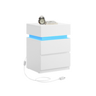 Nightstand with LED Lights – 3 Drawers – Remote Control – Modern Side Table