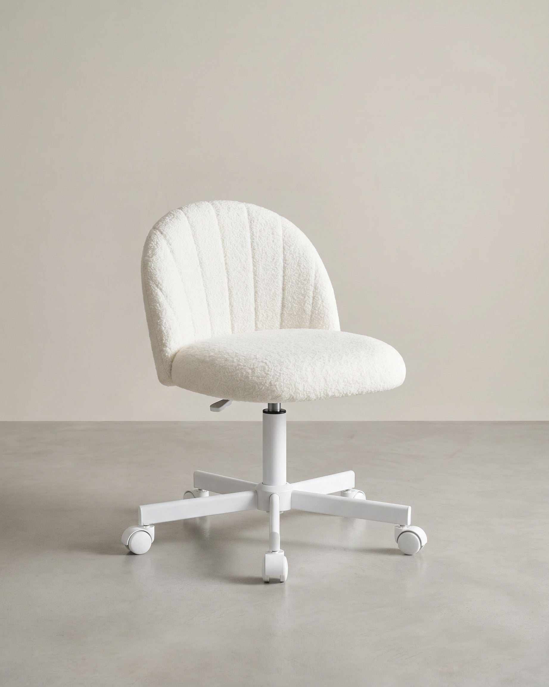 Draaistoel – Compact Ontwerp – Fleece Bekleding – In Hoogte Verstelbaar – 360° Wielen – Ergonomische Rugleuning
