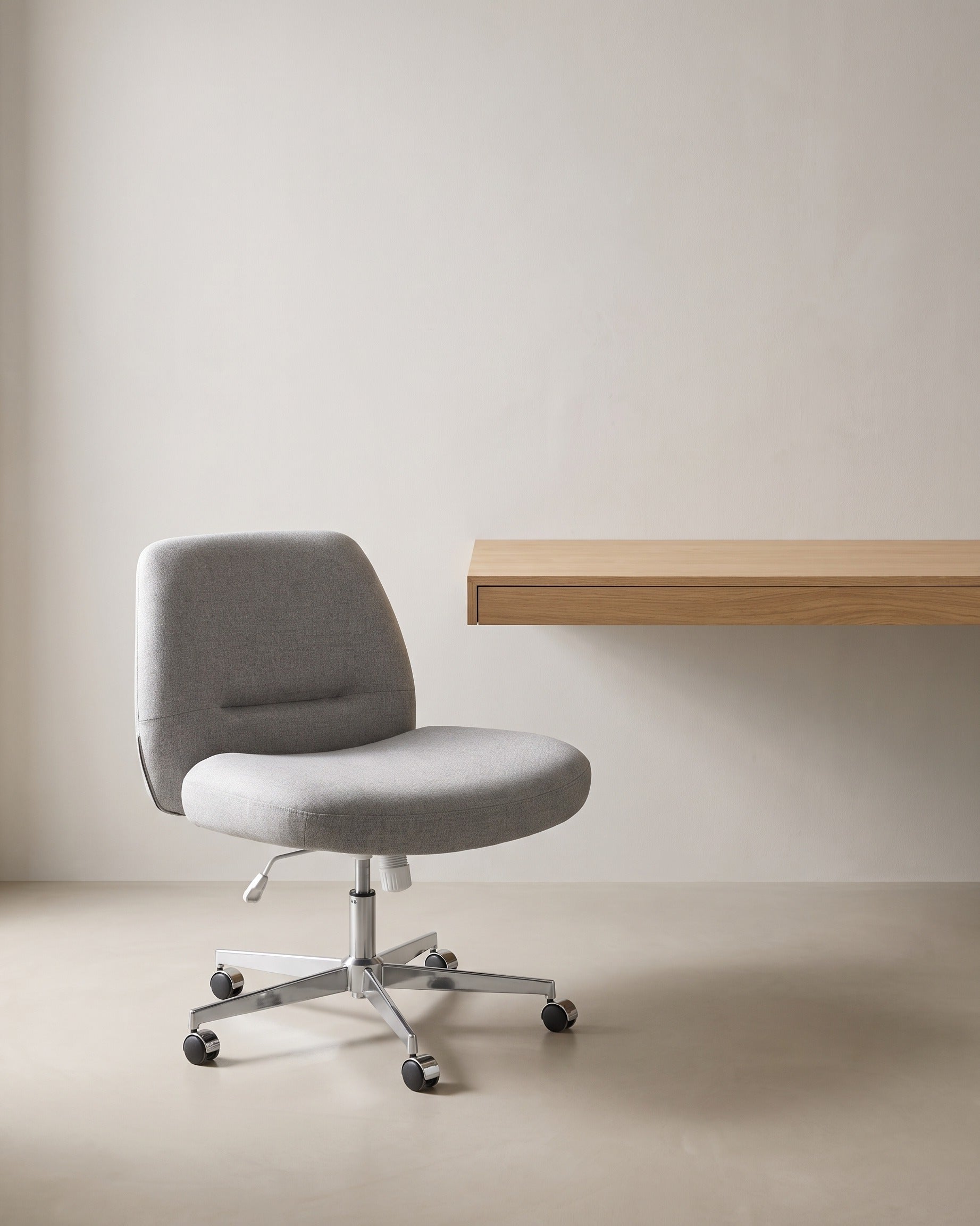 Moderne Draaistoel – Bureaustoel met Schommelfunctie – Verstelbare Zithoogte – Linnenlook Bekleding – Met of Zonder Wieltjes