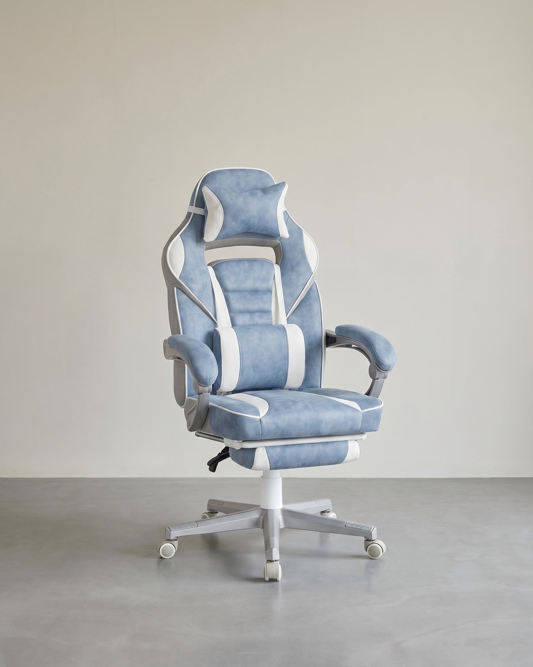 Gamestoel - Ergonomische Gamingstoel - Verstelbaar Bureaustoel - Hoofdkussen en Voetensteun