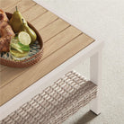 Outdoor Coffee Table, Faux Wood, 2-Tier Rattan, Storage Shelf