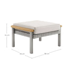 Outdoor Ottoman, Rattan Look, Thick Cushion, Footrest