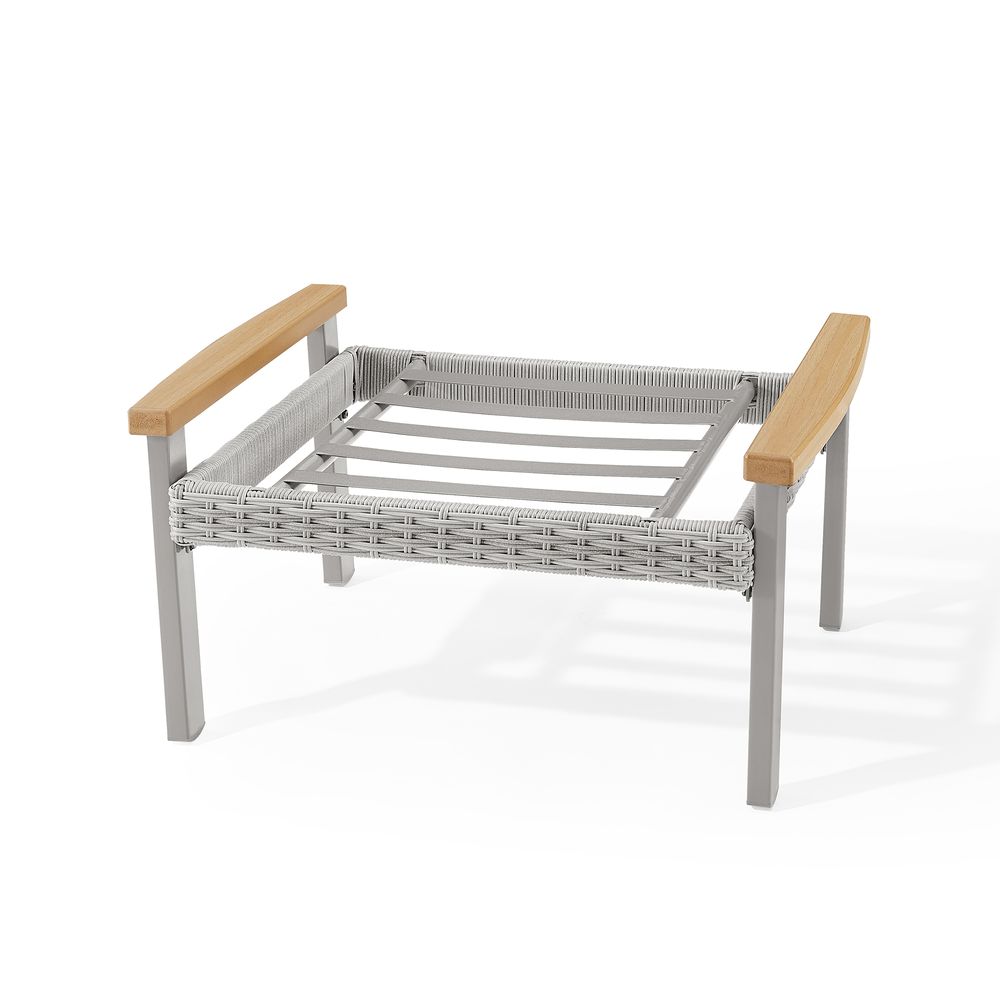 Outdoor Ottoman, Rattan Look, Thick Cushion, Footrest