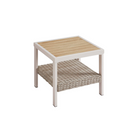 Outdoor Side Table, Faux Wood, 2-Tier Rattan, Coffee Table