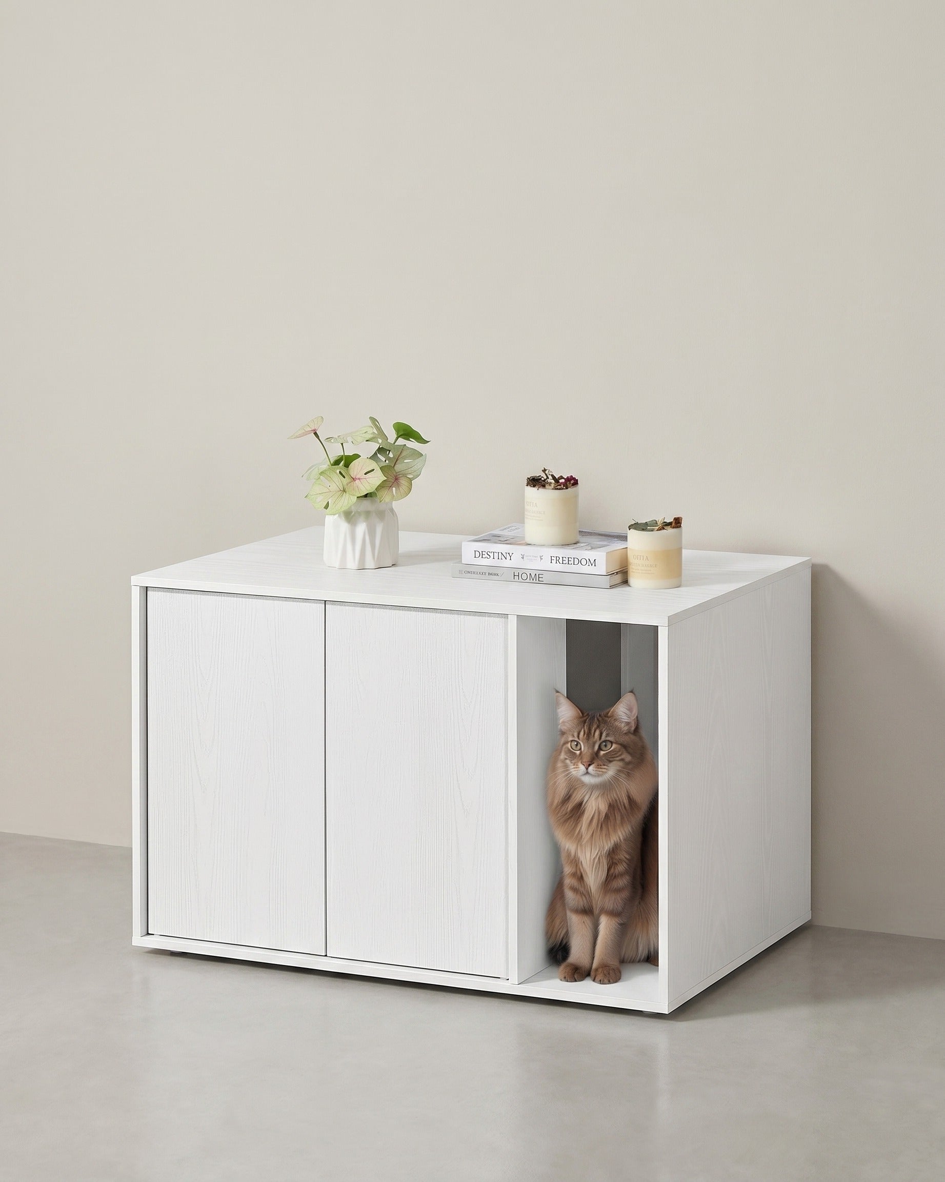 Kattenbak Kast met Push-to-Open Deuren - Kattenhuis