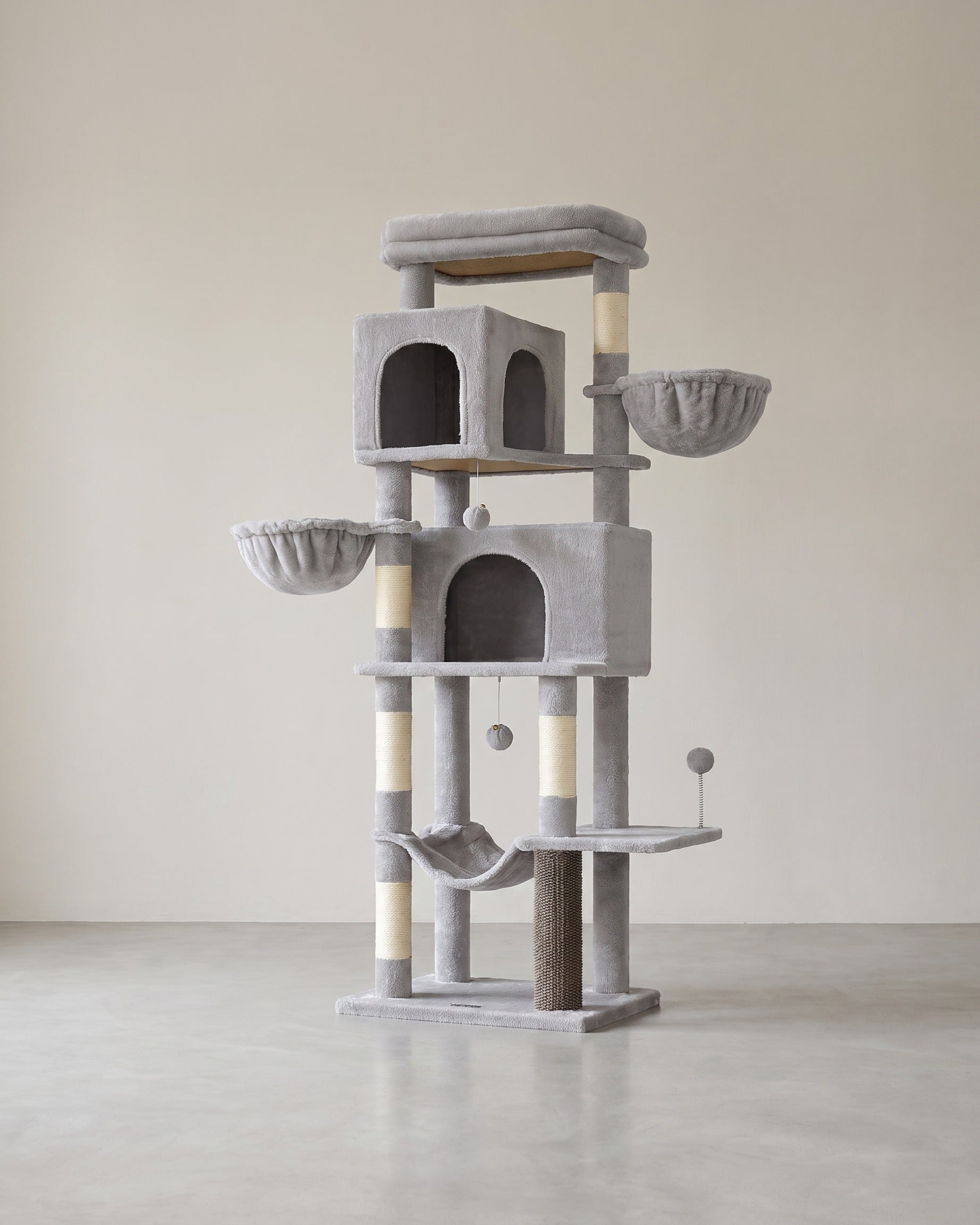 Luxe Krabpaal Met Meerdere Verdiepingen – Comfortabel Kattenhuis Met Hangmat, Krabpalen en Speelaccessoires