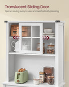 Pantry Cabinet, Adjustable Light, Power Strip, Microwave Hutch, Drawer, Sliding Door
