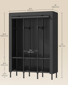 Portable Wardrobe Closet with Cover – Hanging Rails and Shelves – Available in 3 Sizes