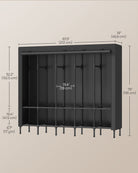 Portable Wardrobe Closet with Cover – Hanging Rails and Shelves – Available in 3 Sizes