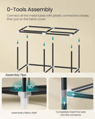 Portable wardrobe closet – hanging space and shelves – steel frame – 4 side pockets